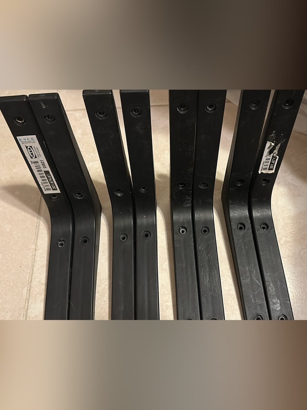 IKEA EKBY STÖDIS Black Shelf Brackets (Set of 8)